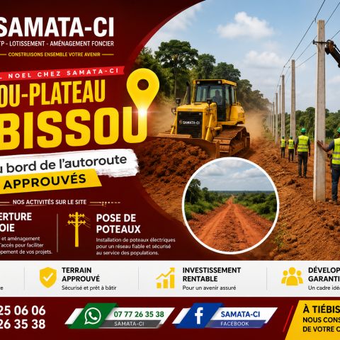 travaux d’ouverture de voies et pose de poteaux électriques à Tiébissou — Tiébissou