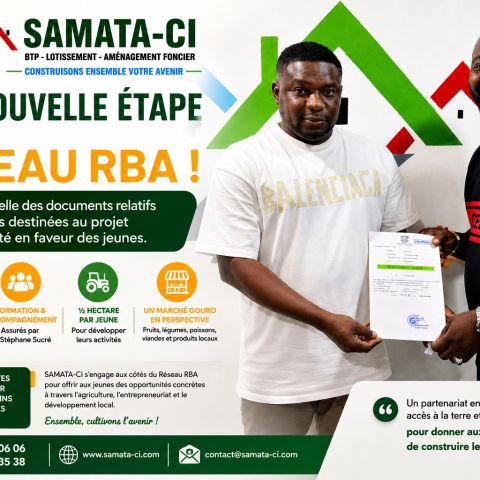 SAMATA-CI accompagne le Réseau RBA dans un projet agricole destiné aux jeunes — Yamoussoukro